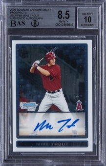 2009 Bowman Chrome Draft Prospects #BDPP89 Mike Trout Signed Rookie Card - BGS NM-MT+ 8.5/BGS 10